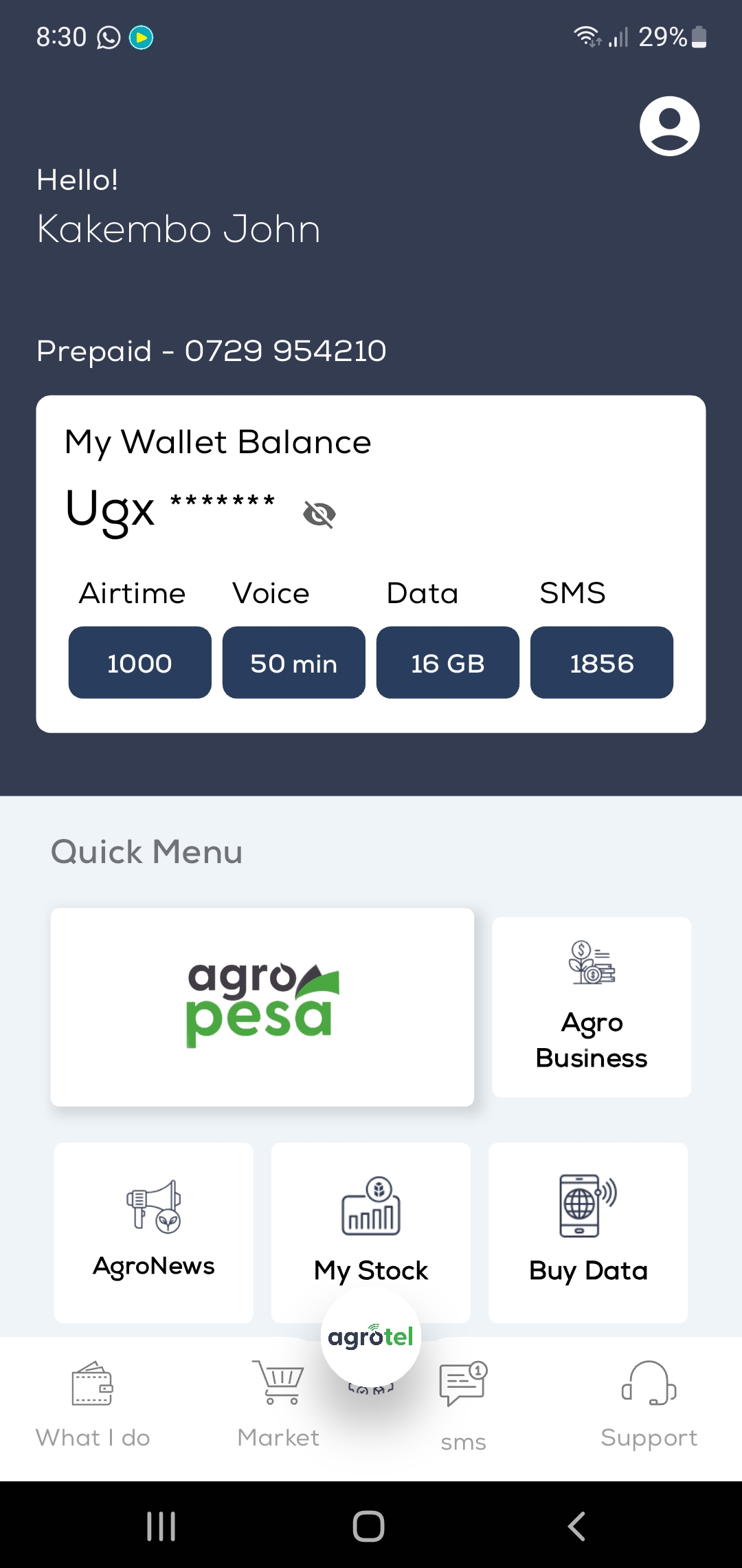 agrotel App on smartphone